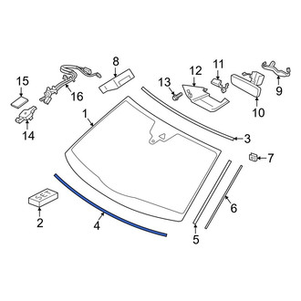 Porsche OE - Lower Windshield Molding