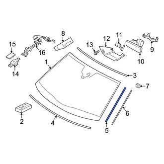 Porsche OE - Right Windshield Molding