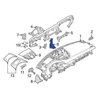 Porsche OE - Left Inner Instrument Panel Crossmember Bracket