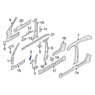 Porsche OE - Left Body A-Pillar Reinforcement Bracket