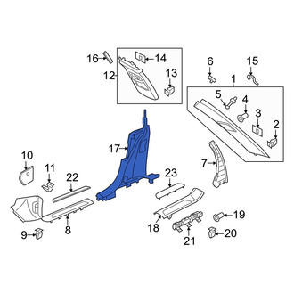 Porsche OE - Left Lower Door Pillar Post Trim Set