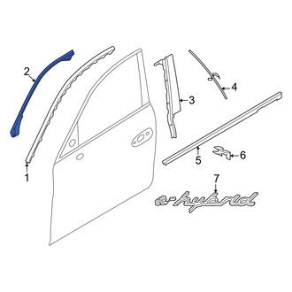 Porsche OE - Right Door Reveal Molding Seal