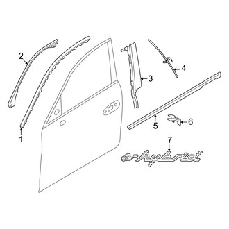 Porsche OE - Front Door - Exterior Trim