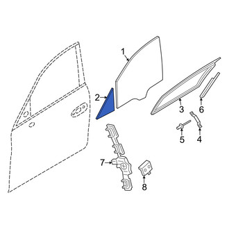 Porsche OE - Front Left Vent Window Assembly
