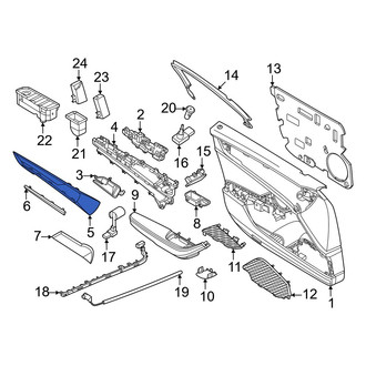 Porsche OE - Front Right Outer Door Trim Molding
