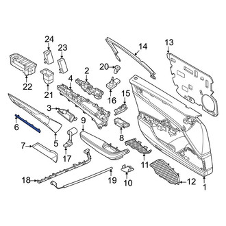 Porsche OE - Front Right Outer Door Trim Molding