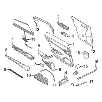 Porsche OE - Rear Left Upper Outer Door Trim Molding