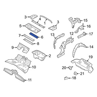 Porsche OE - Rear Lower Floor Pan Crossmember