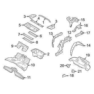 Porsche OE - Rear Body & Floor - Floor & Rails (4 E-Hybrid / 4S E-Hybrid / Turbo E-Hybrid / Turbo S E-Hybrid)