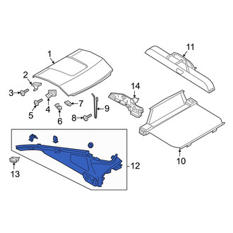 Porsche OE - Left Package Tray Trim Bracket