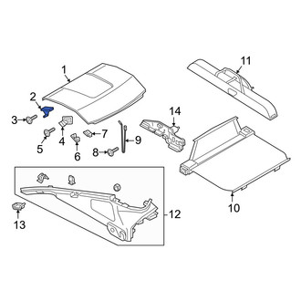 Porsche OE - Left Package Tray Bracket