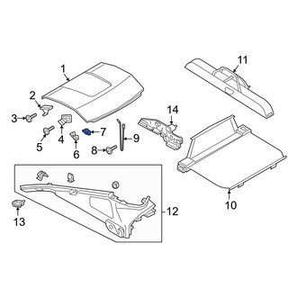 Porsche OE - Left Package Tray Trim Bracket