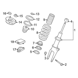 Porsche OE - Front Suspension - Struts & Components (W/O Auto Leveling System), (FULL HYBRID EV-GAS (FHEV))
