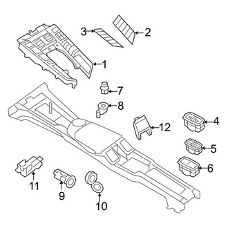 Porsche OE - Front Console (Switches), (FULL HYBRID EV-GAS (FHEV))