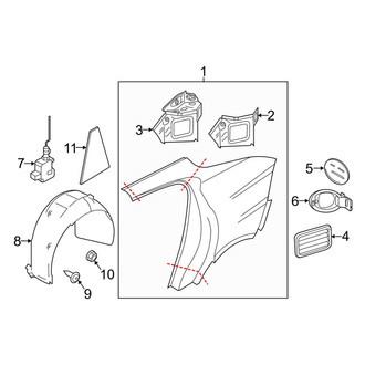 Porsche OE - Quarter Panel & Components (FULL HYBRID EV-GAS (FHEV))