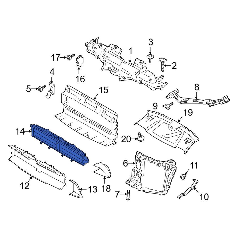 Porsche OE 95B121257GY - Front Radiator Shutter Assembly