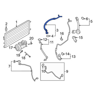 Porsche OE - A/C Refrigerant Suction Hose