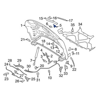 Porsche OE - Front Left Hood Latch Striker Plate