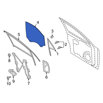 Porsche OE - Front Right Door Glass
