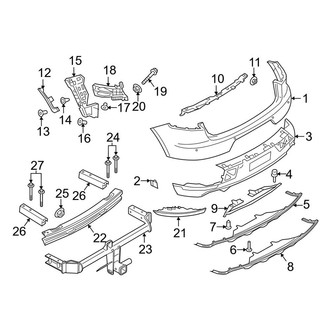 Porsche OE - Rear Bumper - Bumper & Components (W/O GTS or Sport Design)