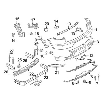 Porsche OE - Rear Bumper - Bumper & Components (W/O GTS or Sport Design), (Base / S / Turbo)