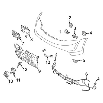 Porsche OE - Front Bumper & Grille - Electrical Components (W/O Sport Design), (Base / 4S)