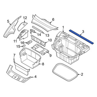 Porsche OE - Rear Left Trunk Floor Storage Box Bracket