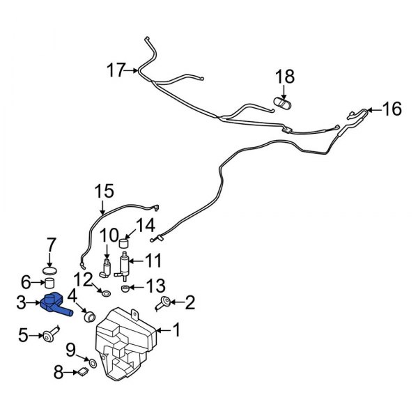 Washer Fluid Reservoir Filler Pipe