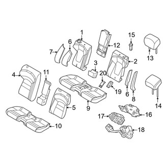 Porsche OE - Seats & Tracks - Rear Seat Components (40/20/40 Seat, Covers & Pads, W/O Front Vented Seats)