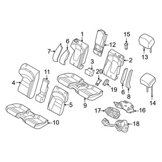 Porsche OE - Seats & Tracks - Rear Seat Components (40/20/40 Seat, Covers & Pads, With Front Vented Seats)