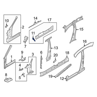 Porsche OE - Left Body A-Pillar Reinforcement Plate