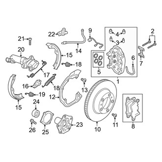 Porsche OE - Rear Suspension - Brake Components (18" Brakes)