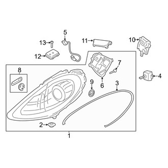Porsche OE - Front Lamps - Headlamp Components (With Directional Beam Xenon Headlamps)