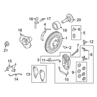 Porsche OE - Front Suspension - Brake Components (W/O Ceramic Brakes), (GT4 RS)
