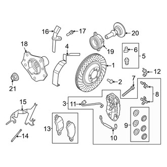 Porsche OE - Front Suspension - Brake Components (With Ceramic Brakes), (GT4 RS)