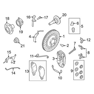 Porsche OE - Front Suspension - Brake Components (With Ceramic Brakes)