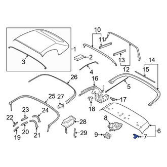 Porsche OE - Right Convertible Top Frame Guide