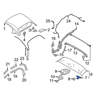 Porsche OE - Right Convertible Top Frame Guide