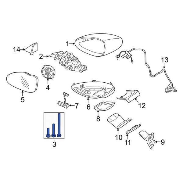 Door Mirror Drive Motor Hardware Kit