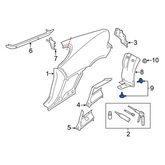 Porsche OE - Quarter Panel Splash Shield Screw