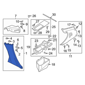 Porsche OE - Left Door Pillar Post Trim Set