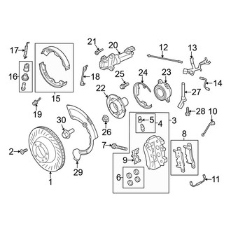 Porsche OE - Rear Suspension - Brake Components (W/O Ceramic Brakes), (GT4 RS)