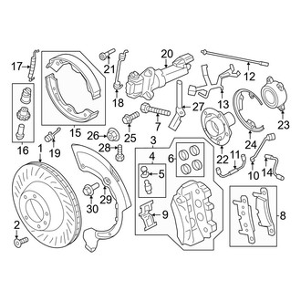 Porsche OE - Rear Suspension - Brake Components (With Ceramic Brakes), (GT4 RS)