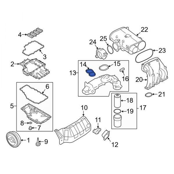 Porsche OE 0PB115475 Engine Oil Filter Housing Gasket