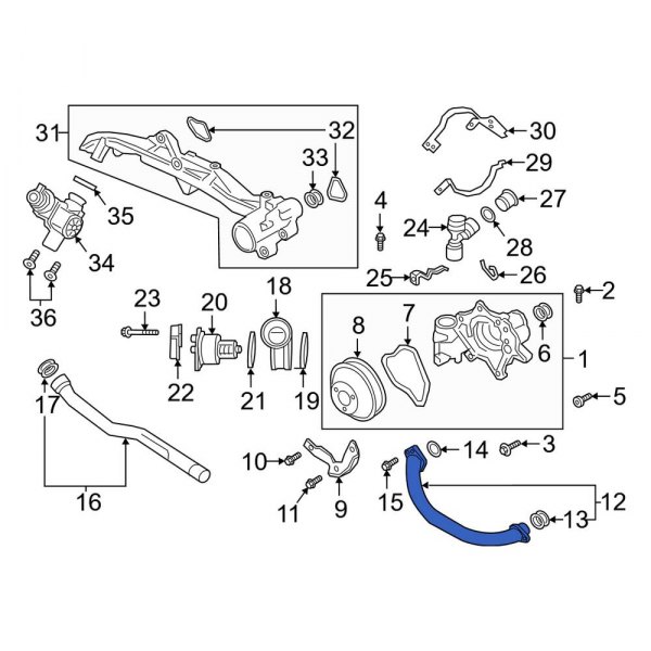 Engine Water Pump Outlet Pipe