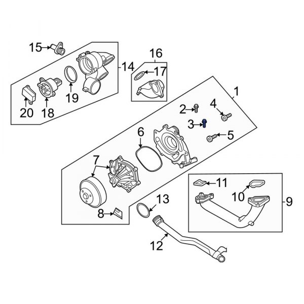 Engine Water Pump Bolt