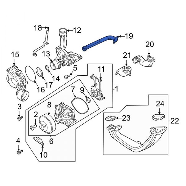 Porsche OE 0PB121398C Engine Coolant Pipe