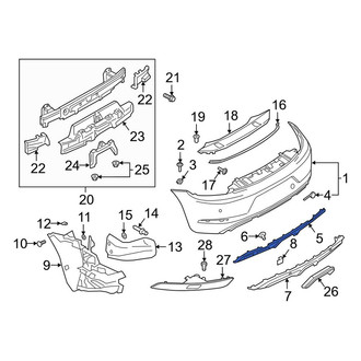 Porsche OE - Rear Center Bumper Cover Support Rail
