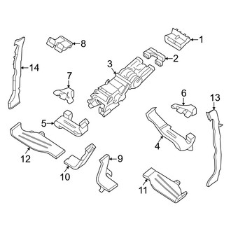 Porsche OE - Instrument Panel - Ducts (Rear, 4-Zone A/C)