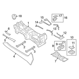Porsche OE - Center Console (Body & Components), (Base / Coupe / E-Hybrid / E-Hybrid Coupe / S / S Coupe / S E-Hybrid / S E-Hybrid Coupe / Turbo E-Hybrid / Turbo E-Hybrid Coupe / Turbo GT Coupe)
